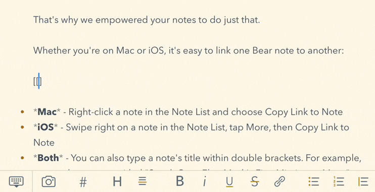 Bear Tips: Link notes for fun and profit